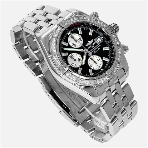 breitling evolution chronograph a13356|breitling evolution diamond bezel.